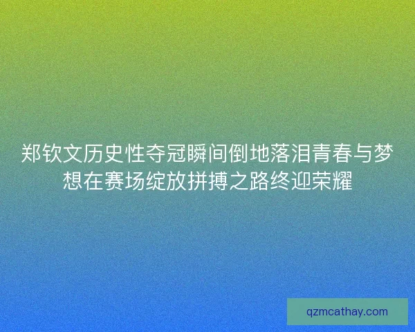 郑钦文历史性夺冠瞬间倒地落泪青春与梦想在赛场绽放拼搏之路终迎荣耀