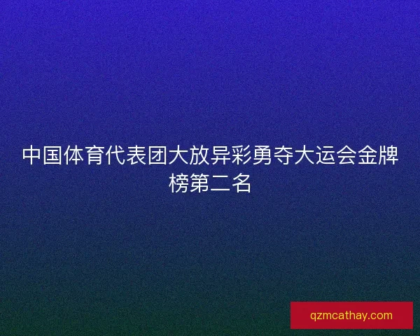 中国体育代表团大放异彩勇夺大运会金牌榜第二名